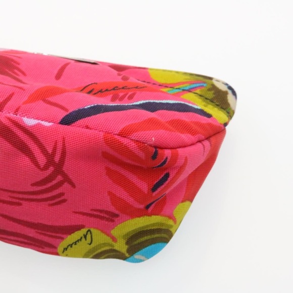 GUCCI Floral Pouch Nylon Pink Auth fm1065